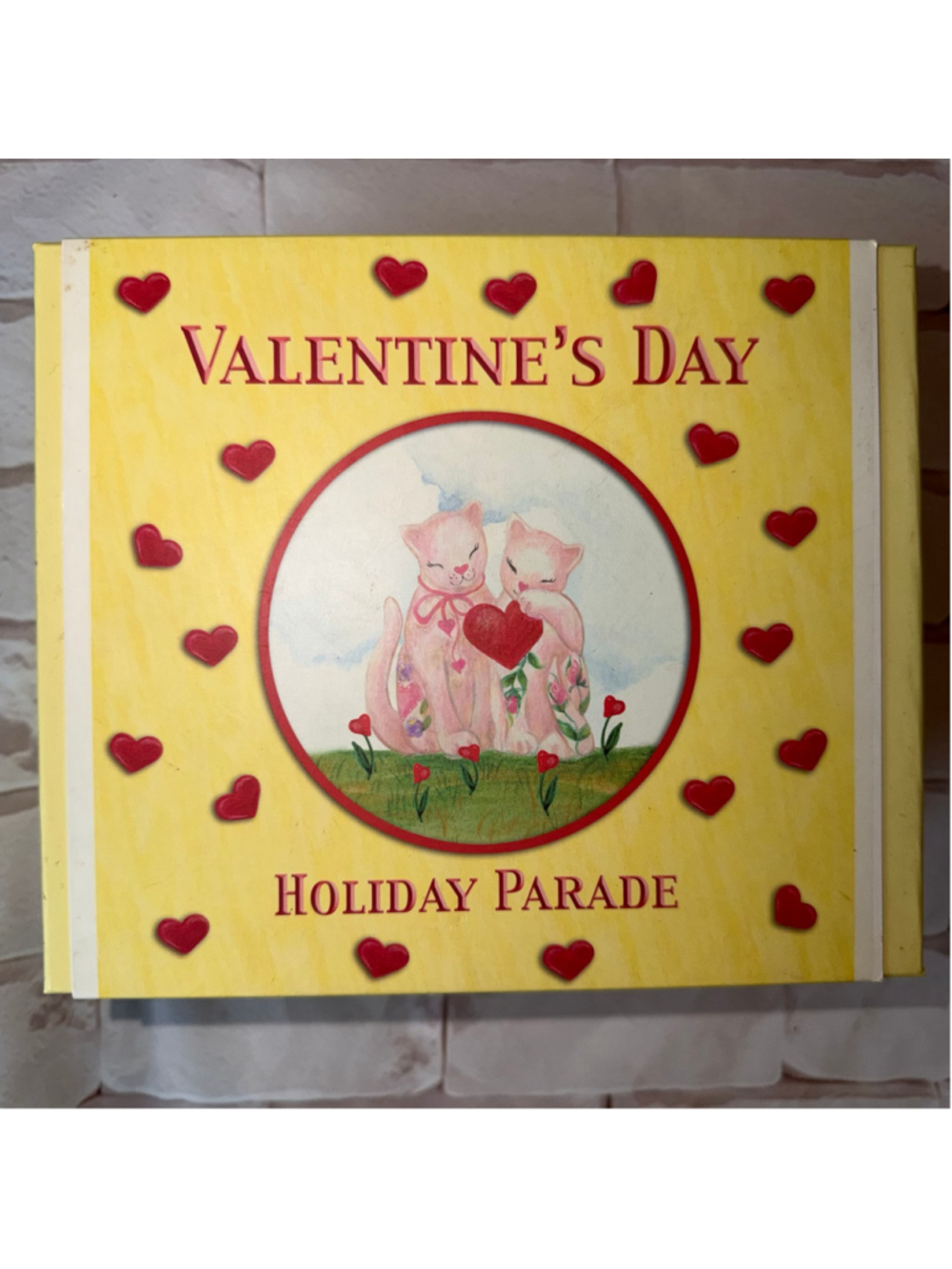 Mint Fenton Valentine Parade Hand Painted Pink Cats Artist Signed w/Original Box
